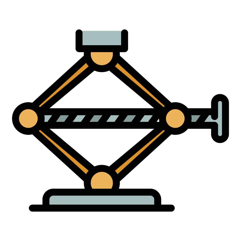 vecteur de contour de couleur d'icône de maintenance de vis de cric