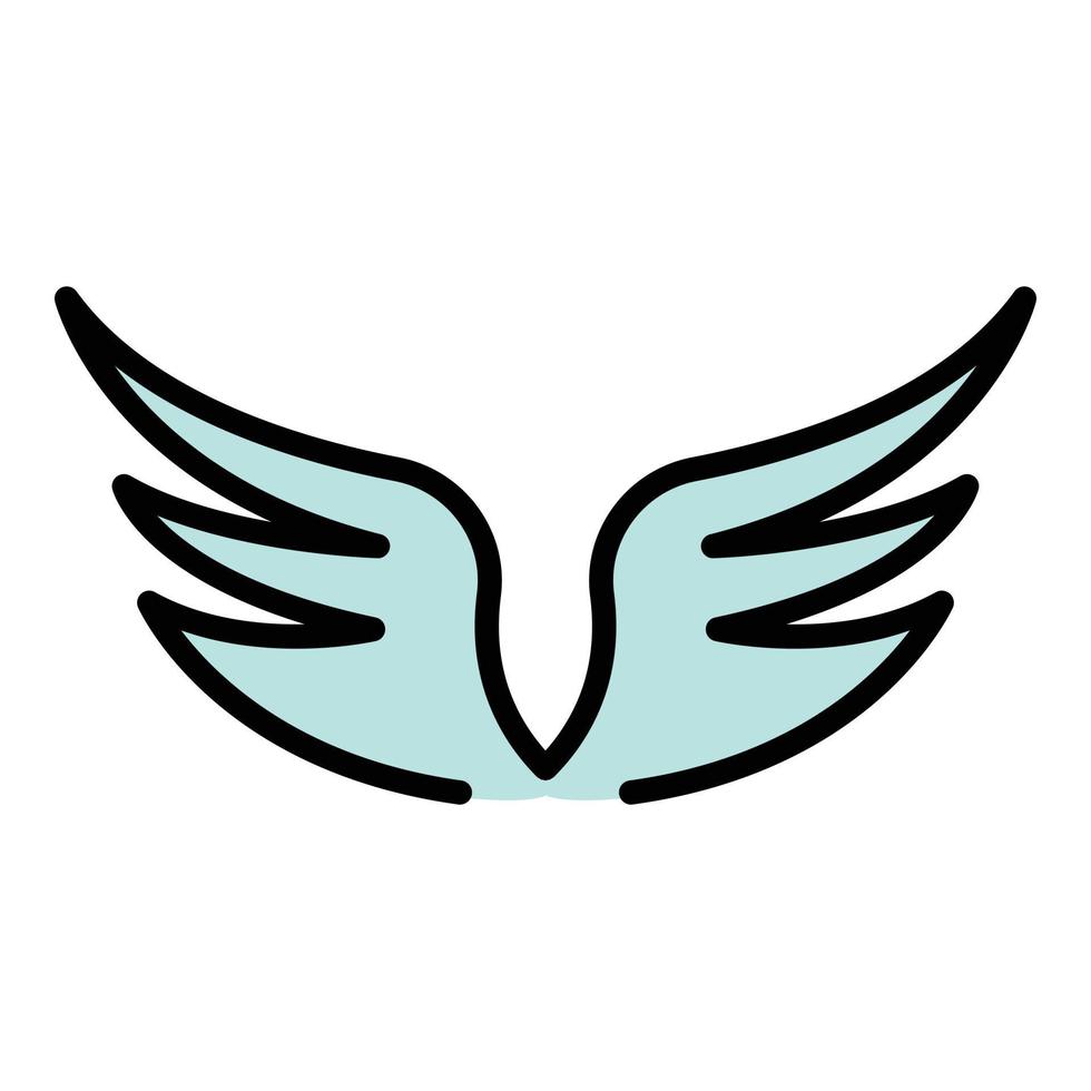 vecteur de contour couleur icône ailes héraldiques