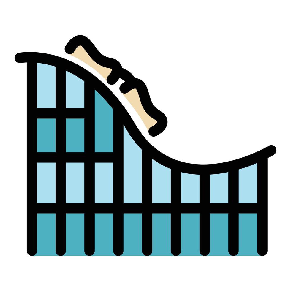 ride roller coaster icône couleur contour vecteur