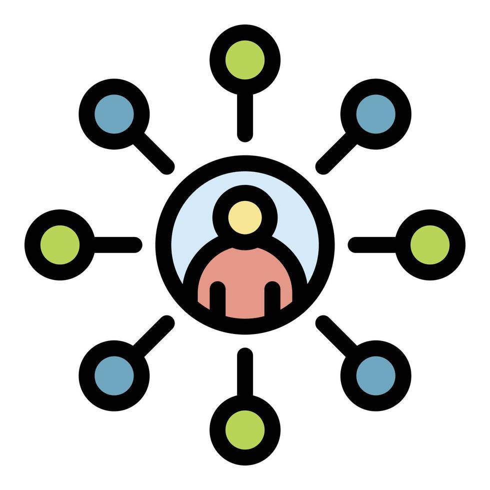 programme de formation commerciale icône couleur contour vecteur