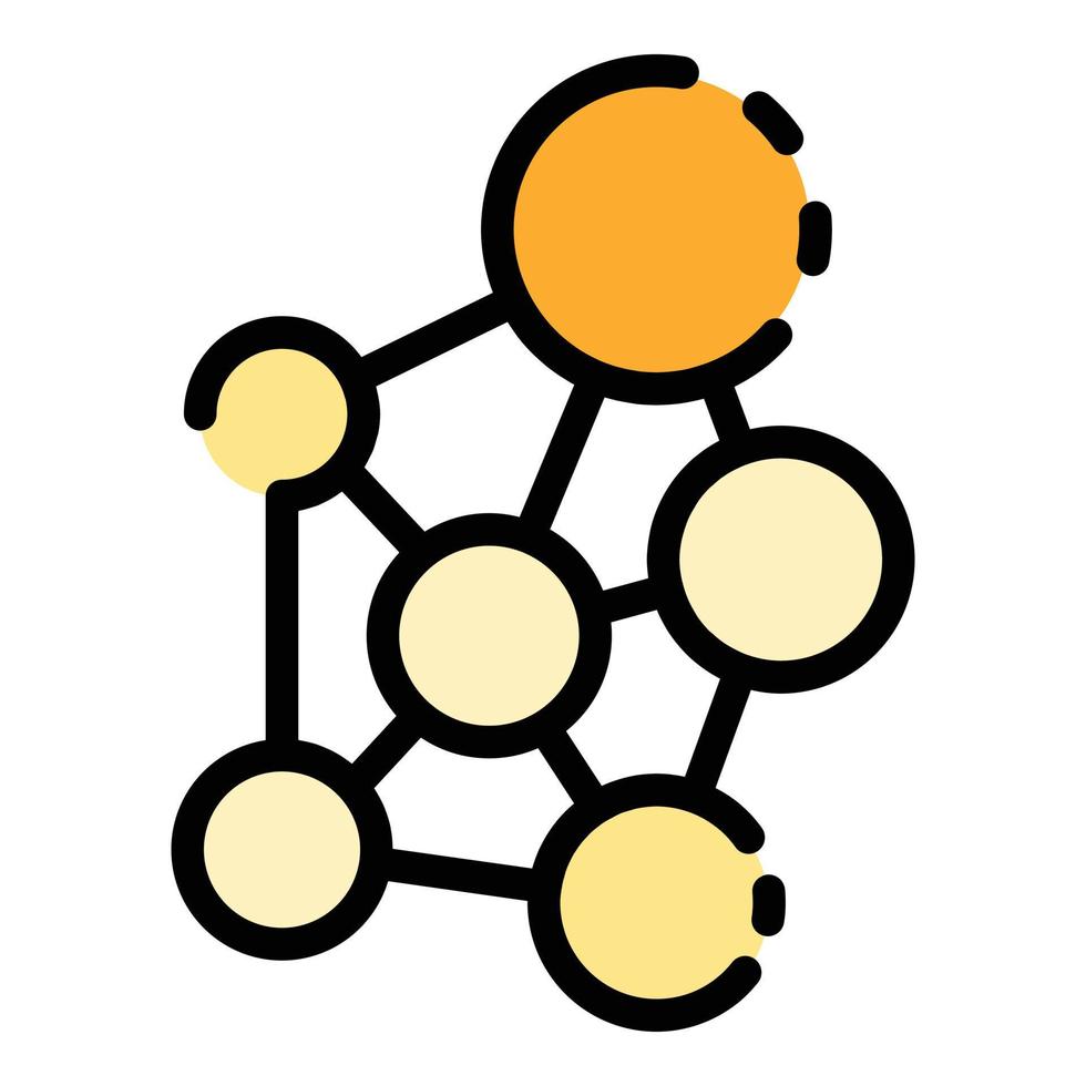 sociologie molécule icône couleur contour vecteur