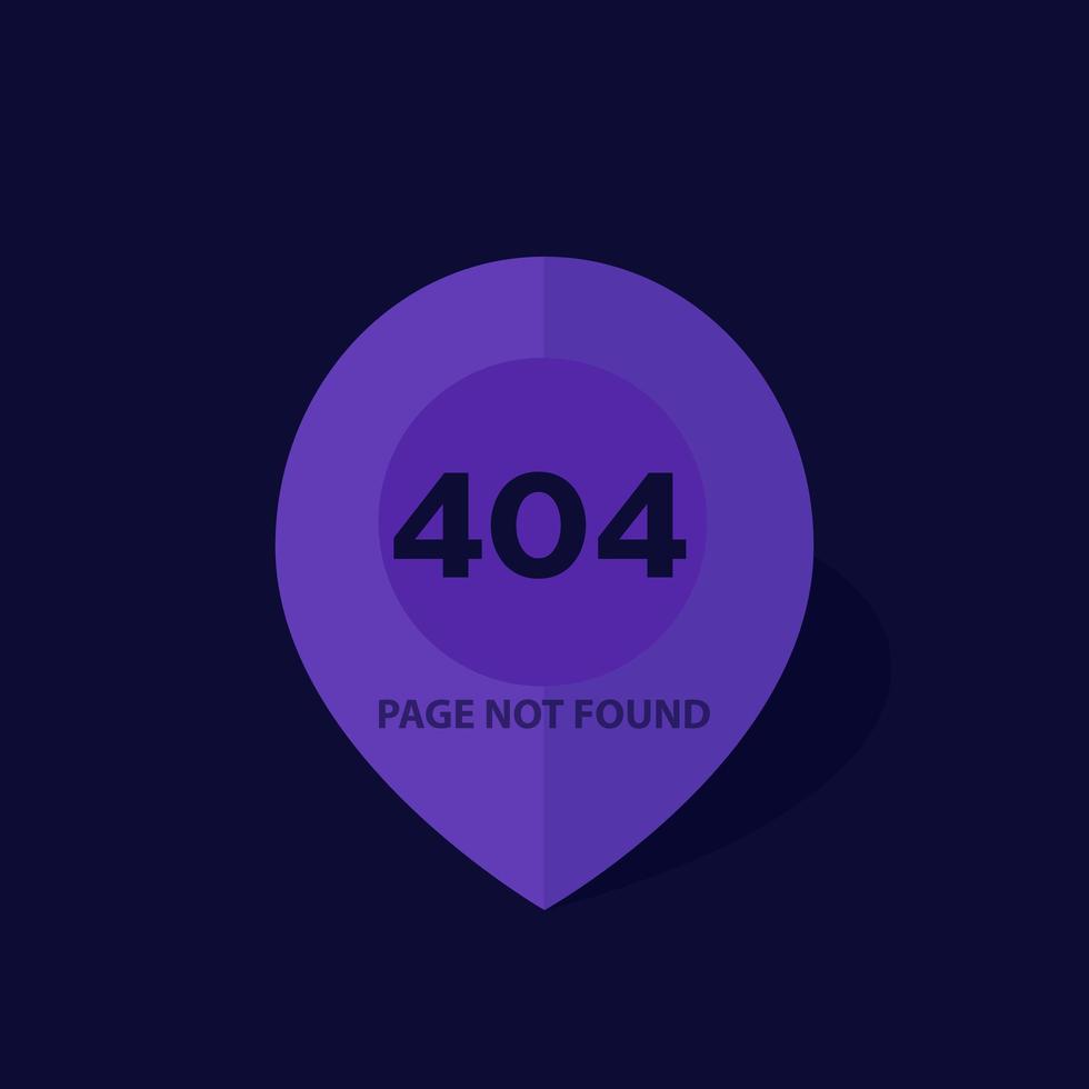 Erreur 404, page non trouvée, conception plate de vecteur