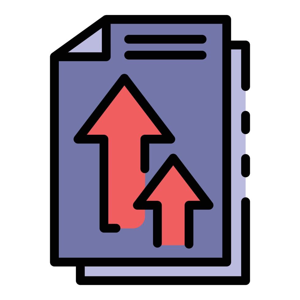 envoyer des documents de bureau vecteur de contour de couleur d'icône