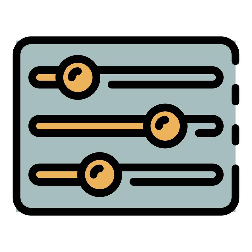 vecteur de contour de couleur de l'icône de l'égaliseur radio