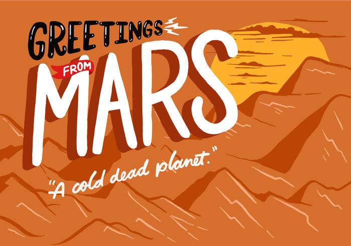 Carte postale de Mars vecteur
