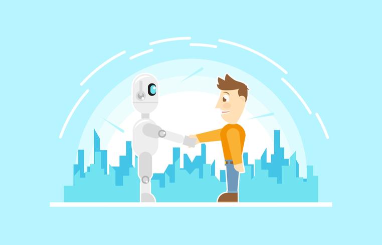 Ai robot Future Friendly Technology plat Illustration vecteur