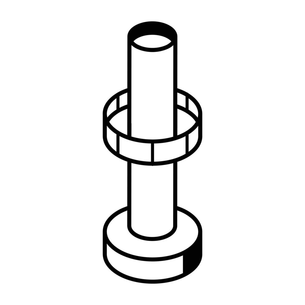 une icône isométrique modifiable de la tour flare vecteur