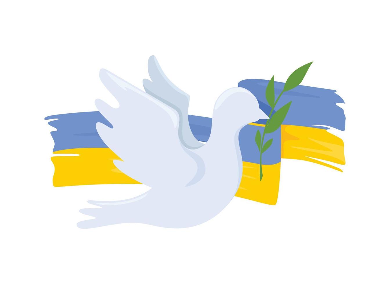 colombe de la paix sur le drapeau de l'ukraine. le concept de paix en ukraine. illustration vectorielle isolée sur fond blanc. vecteur