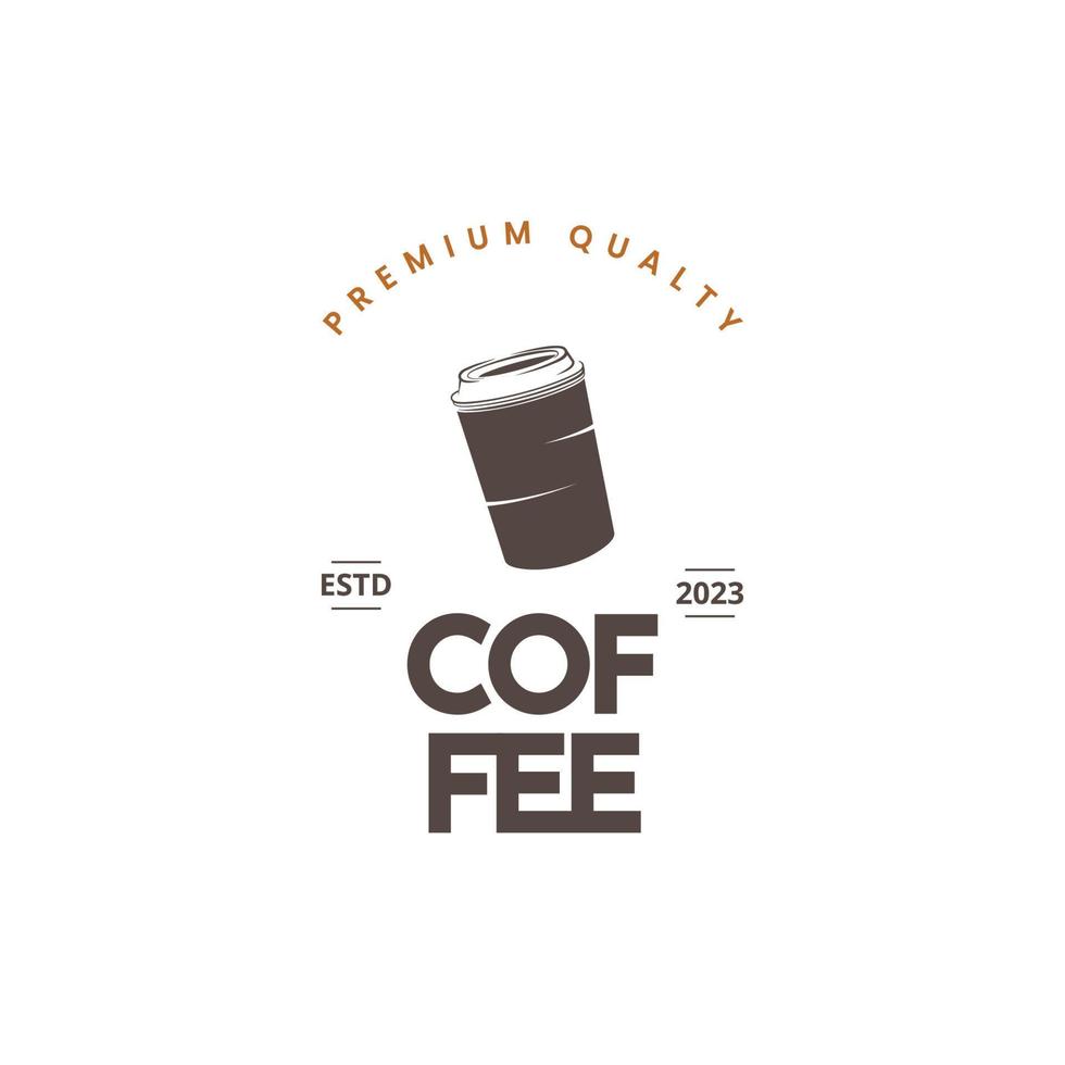 conception de modèle d'illustration de logo de café classique vecteur