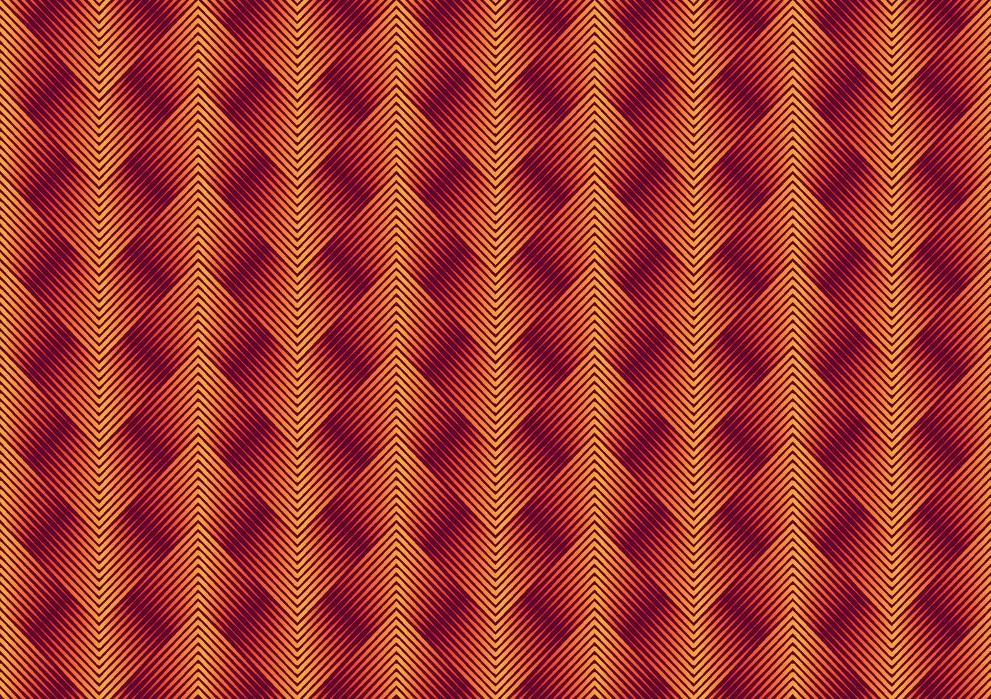 un motif en zigzag créé à partir de formes géométriques. l'or rouge brillant est élégant verticalement contre le tissu à motifs magnifiques horizontalement vecteur