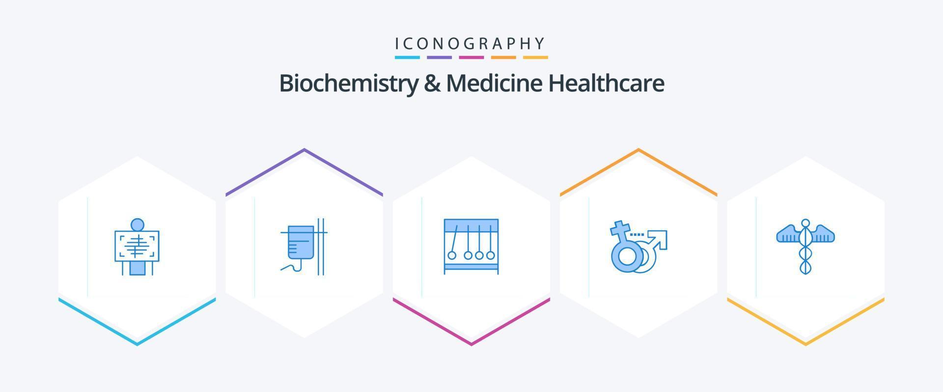 biochimie et médecine soins de santé 25 pack d'icônes bleues, y compris médical. femme. transfusion. homme. médecine vecteur