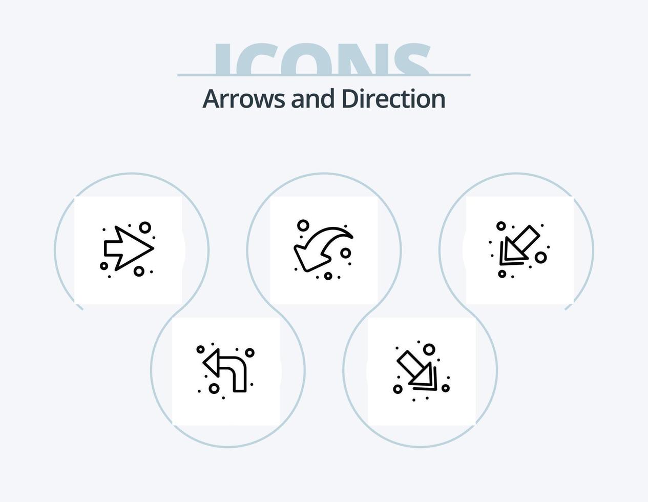 pack d'icônes de ligne de flèche 5 conception d'icônes. . droite. suivant. dos. clavier vecteur