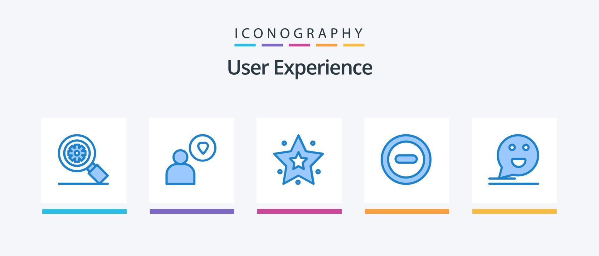pack d'icônes bleues de l'expérience utilisateur 5, y compris le courrier. commentaire. interface. discuter. retirer. conception d'icônes créatives vecteur