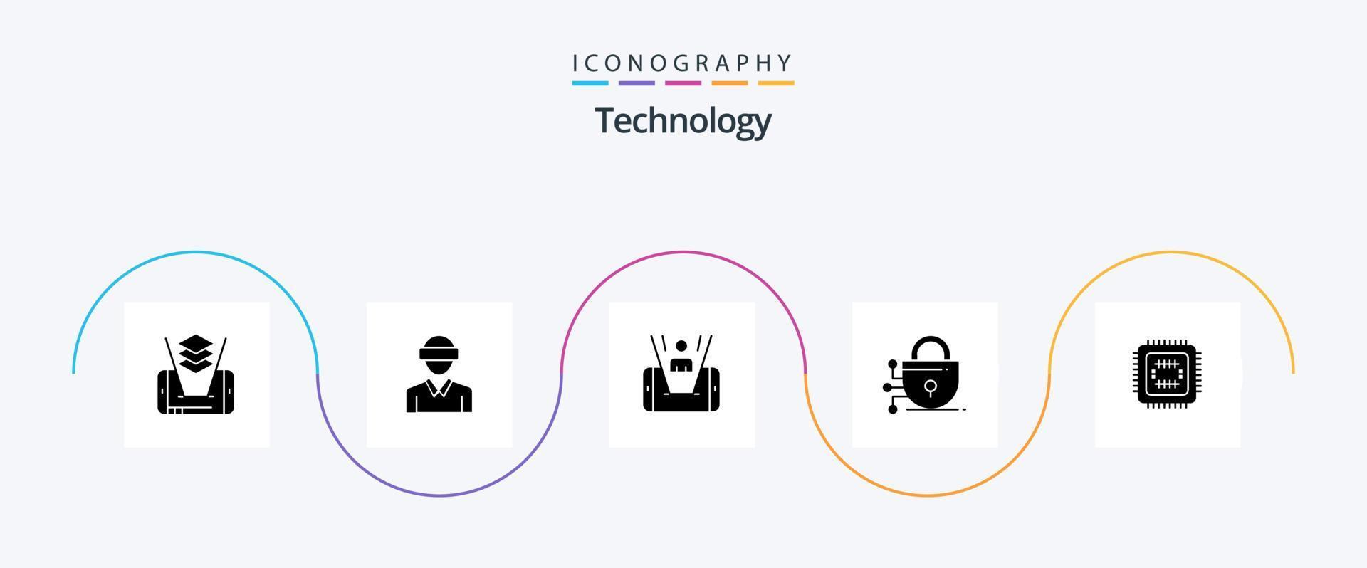 pack d'icônes de glyphe de technologie 5, y compris la technologie. système. mobile. technologie. numérique vecteur