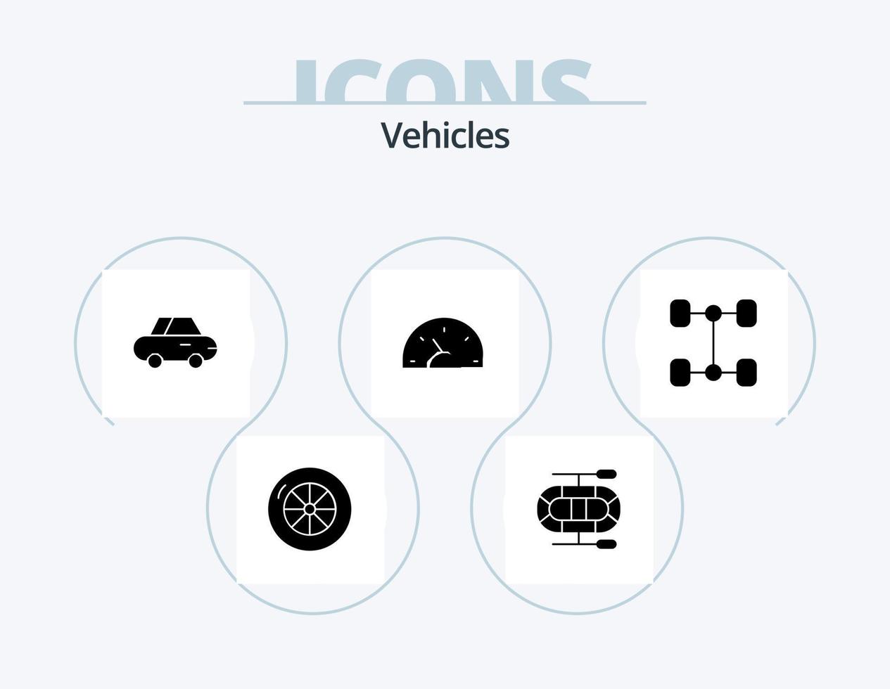 pack d'icônes de glyphe de véhicules 5 conception d'icônes. . voiture. Véhicules vecteur