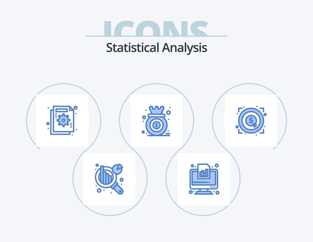 analyse statistique pack d'icônes bleues 5 conception d'icônes. croissance. diagramme. analyse. graphique. graphique vecteur
