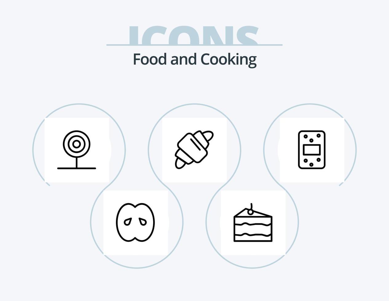 pack d'icônes de ligne alimentaire 5 conception d'icônes. et. nourriture. bouteille. boire. et vecteur