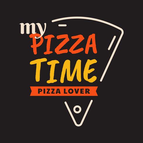 Ma typographie de temps de pizza vecteur