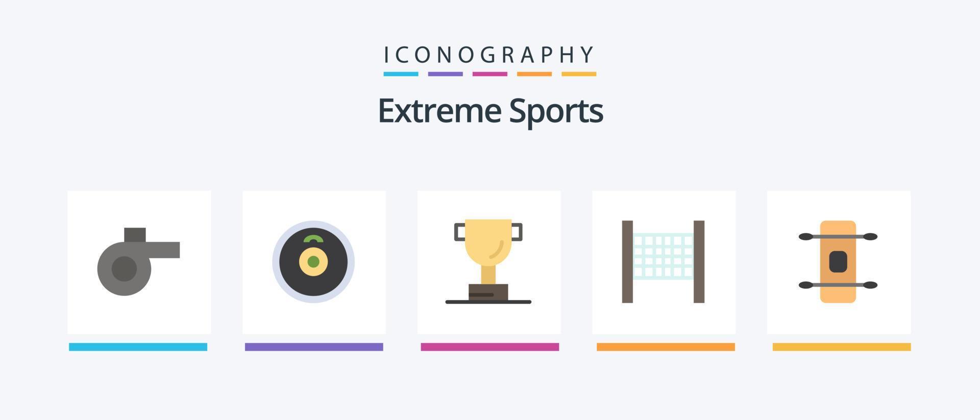pack d'icônes sport plat 5 comprenant. sport. . conception d'icônes créatives vecteur