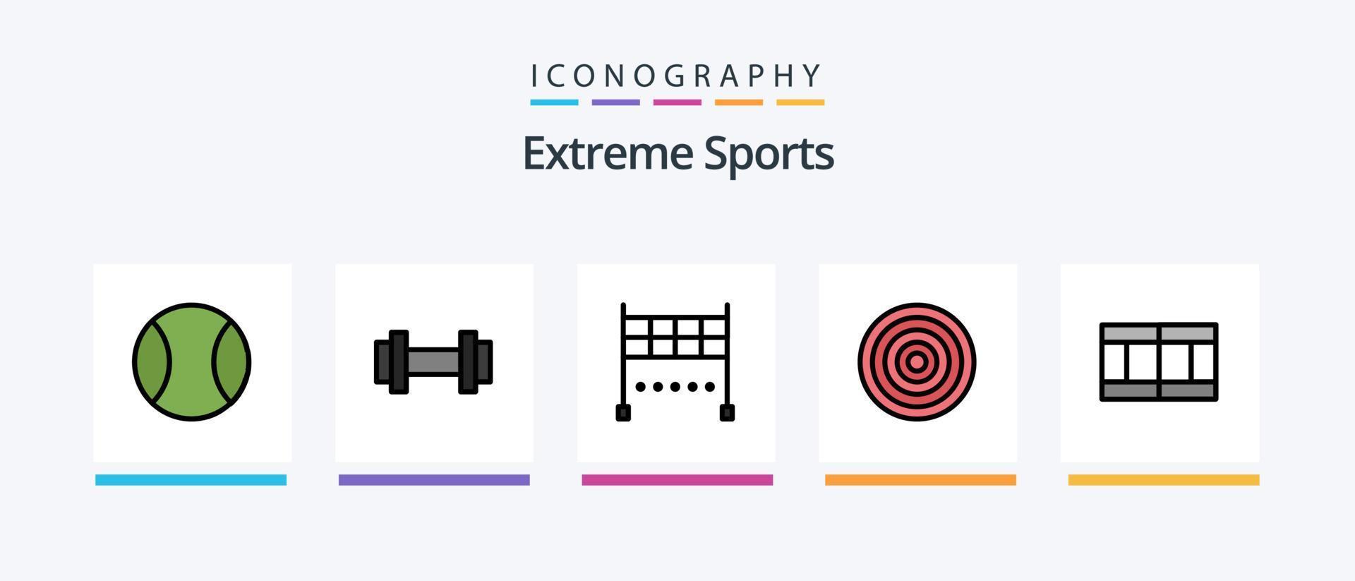 ligne de sport remplie de 5 packs d'icônes comprenant. sport. sport. conception d'icônes créatives vecteur