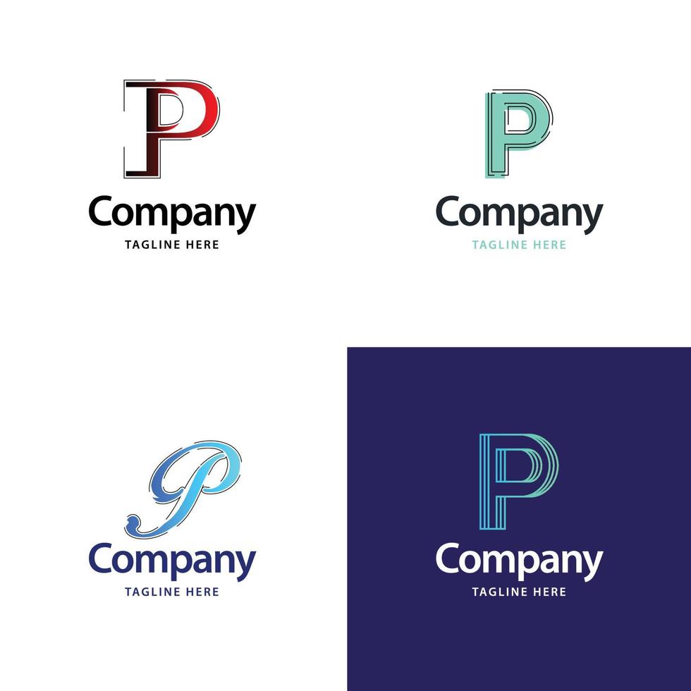 lettre p grand logo pack design création de logos modernes créatifs pour votre entreprise vecteur