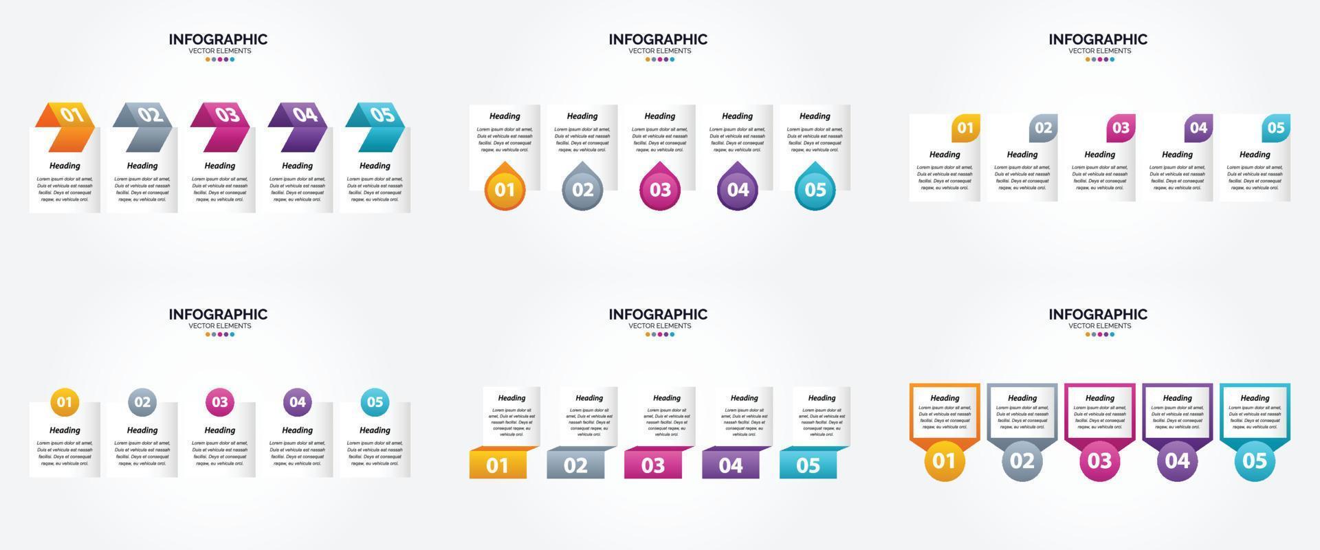 ensemble de conception plate d'infographie d'illustration vectorielle pour la brochure publicitaire et le magazine vecteur