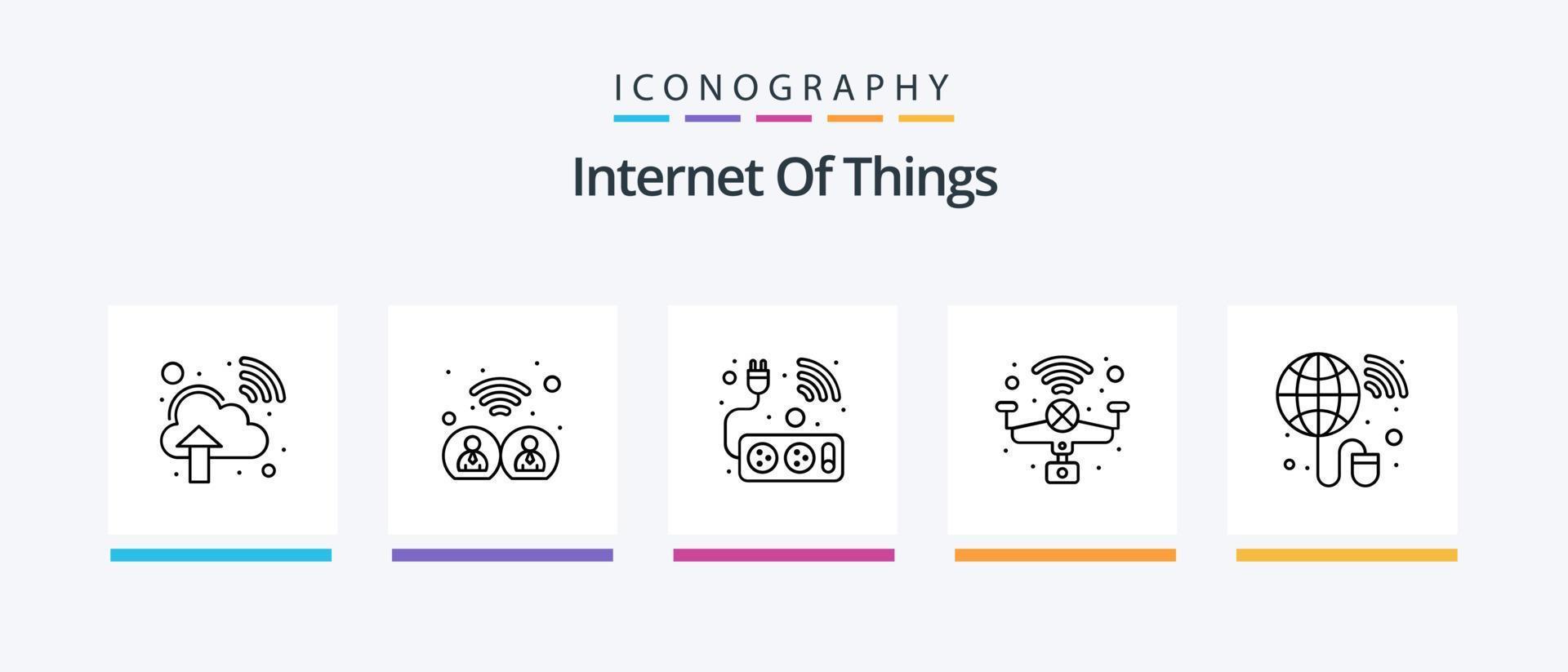 pack d'icônes ligne 5 de l'internet des objets comprenant un microphone. écouteurs. intelligent. intelligent. former. conception d'icônes créatives vecteur