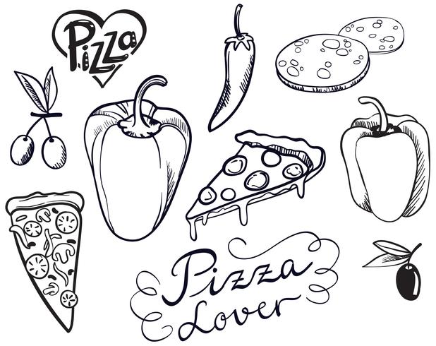 Vecteurs Vintage Pizza Lovers vecteur