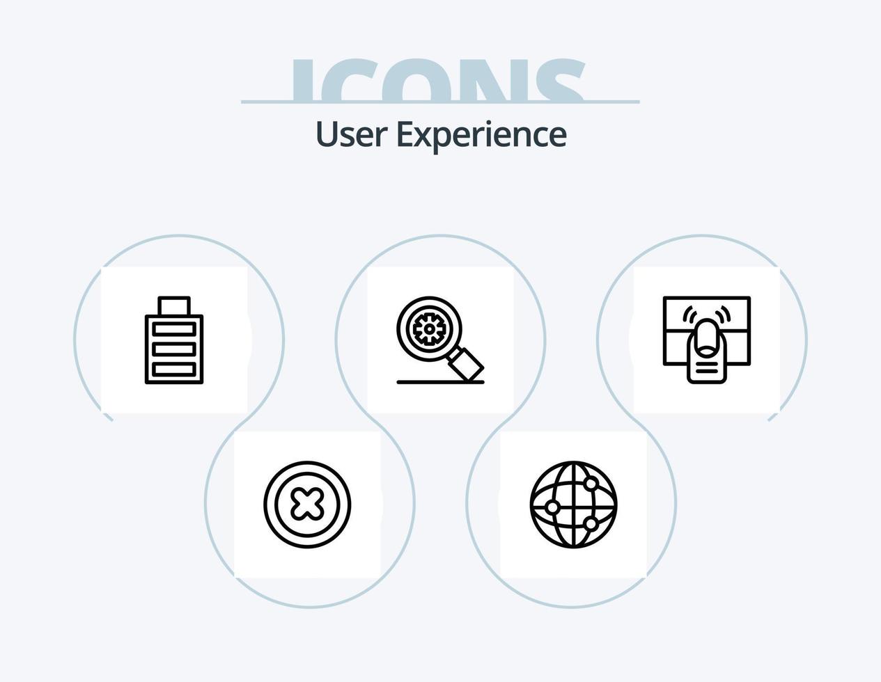 pack d'icônes de ligne d'expérience utilisateur 5 conception d'icônes. . globe. des dossiers. monde. ajouter vecteur