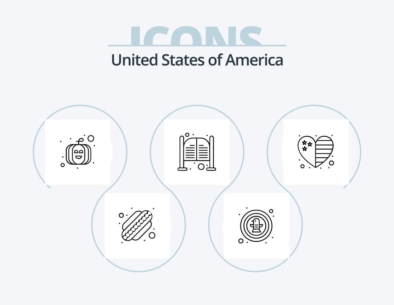pack d'icônes de ligne usa 5 conception d'icônes. Etats-Unis. chauve souris. jour. base-ball. indépendance vecteur