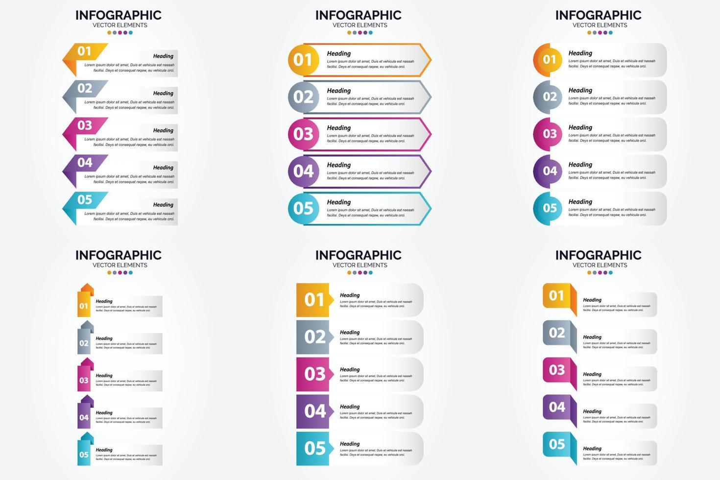 ensemble de conception plate d'infographie d'illustration vectorielle pour la brochure publicitaire et le magazine vecteur