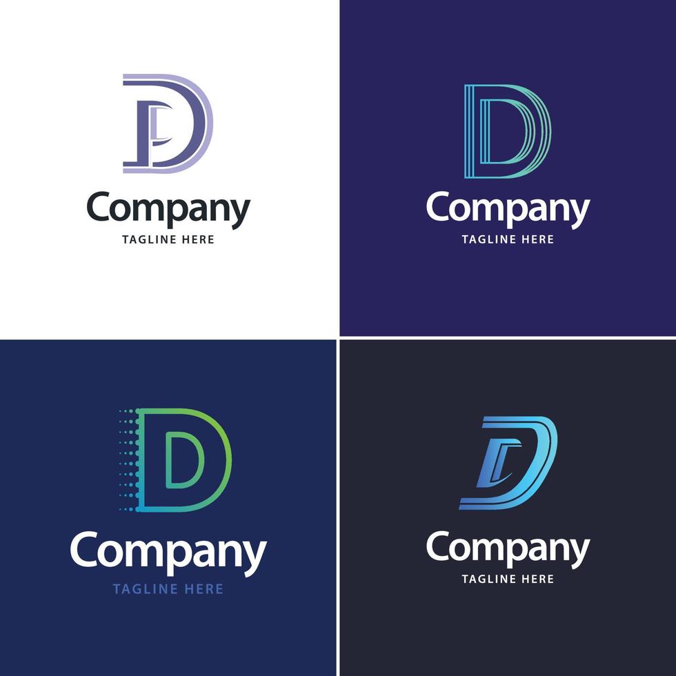 lettre d grand logo pack design création de logos modernes créatifs pour votre entreprise vecteur