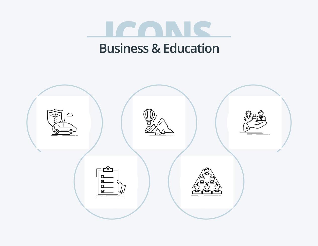 pack d'icônes de ligne d'affaires et d'éducation 5 conception d'icônes. répondre. consultation. idée. université. éducation vecteur