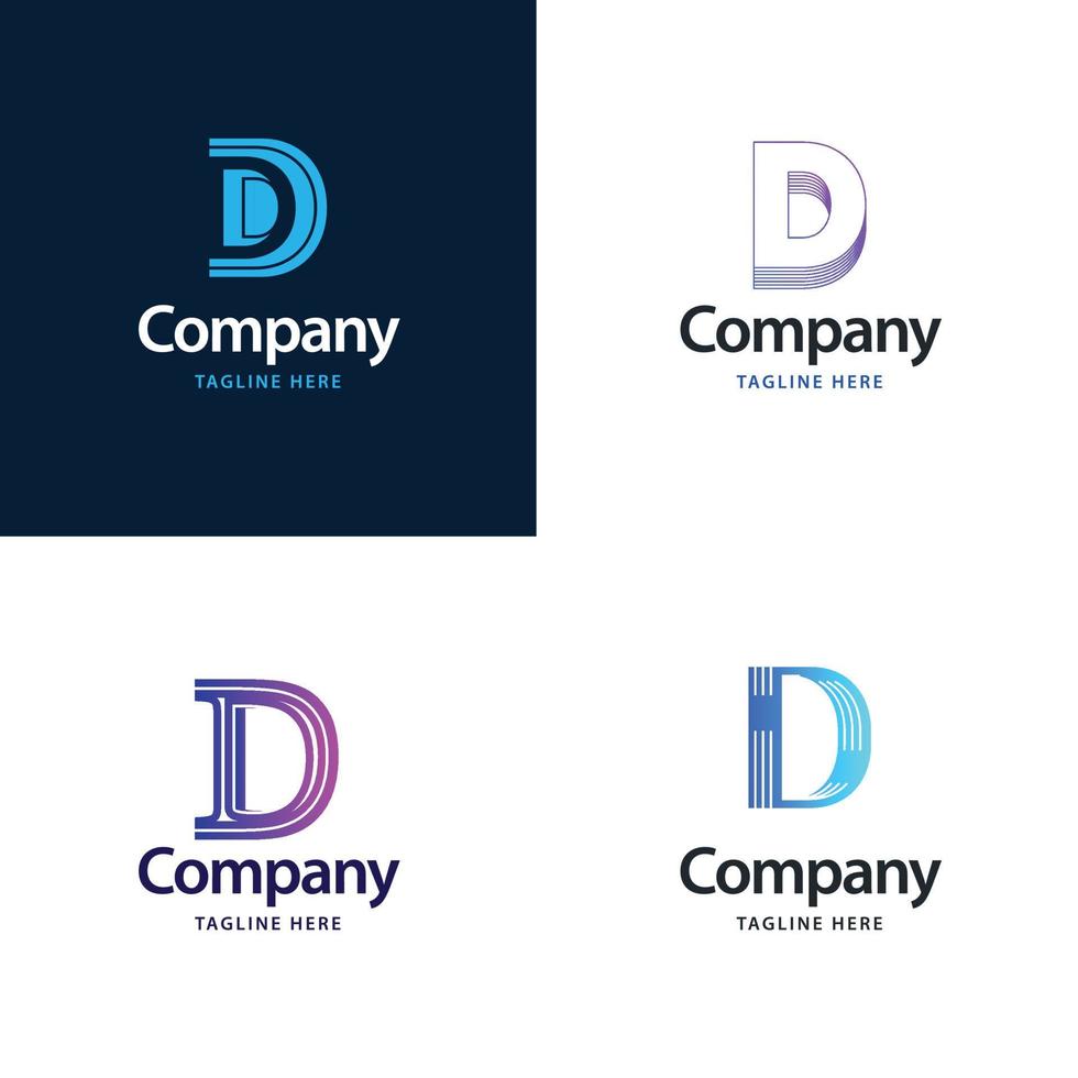 lettre d grand logo pack design création de logos modernes créatifs pour votre entreprise vecteur