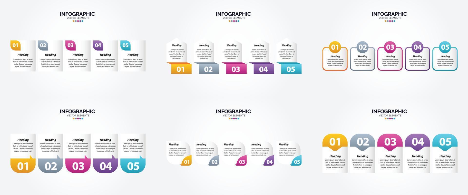 ensemble de conception plate d'infographie d'illustration vectorielle pour la brochure publicitaire et le magazine vecteur