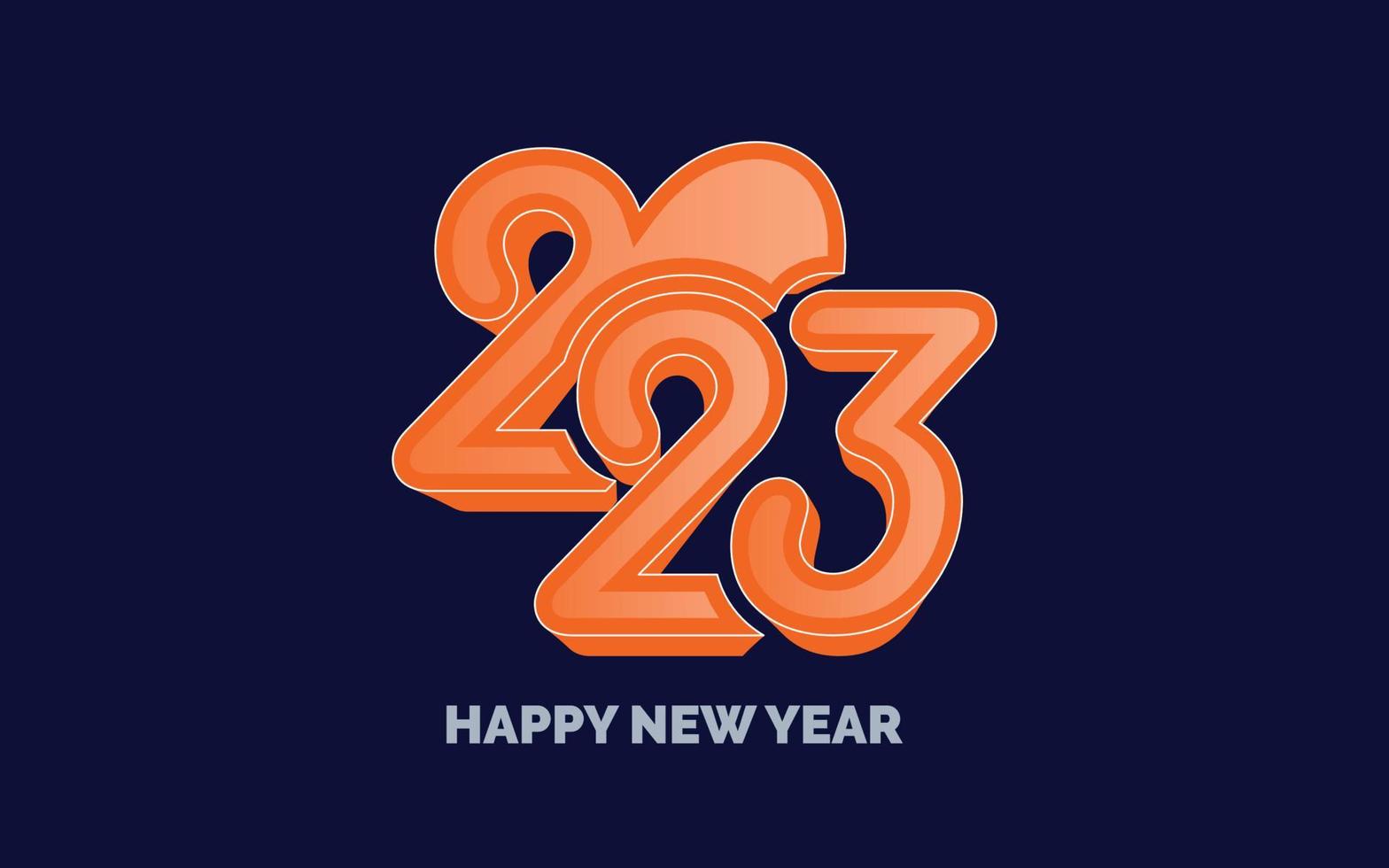 bonne année 2023 création de logo de typographie brillante vecteur