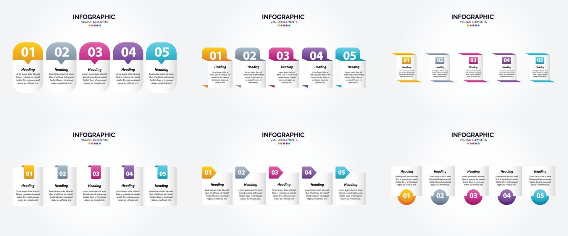 ensemble de conception plate d'infographie d'illustration vectorielle pour la brochure publicitaire et le magazine vecteur