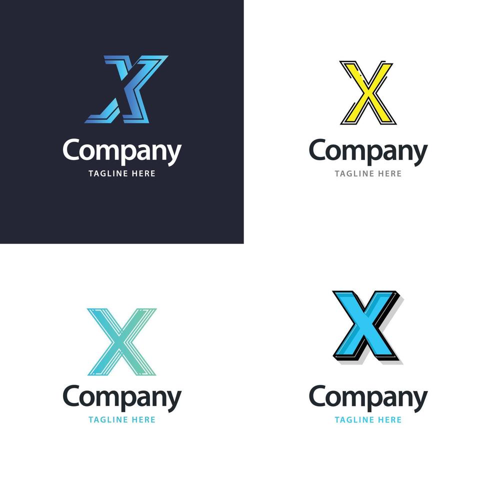 lettre x grand logo pack design création de logos modernes créatifs pour votre entreprise vecteur