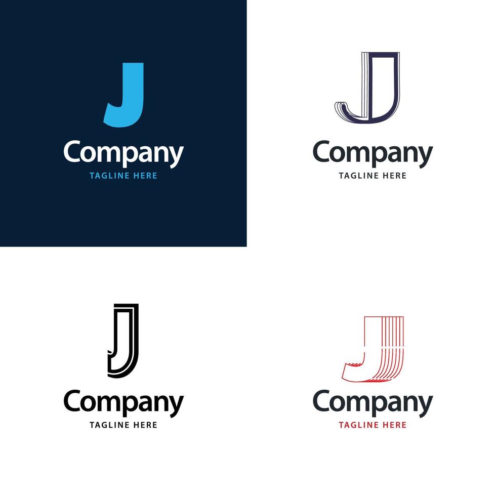 lettre j grand logo pack design création de logos modernes créatifs pour votre entreprise vecteur