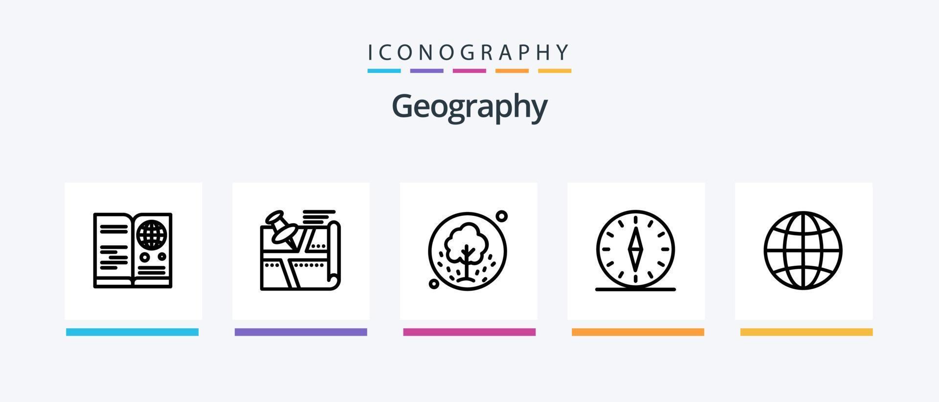 pack d'icônes de la ligne 5 de géographie, y compris la nature. forêt. usine. image. accrocher. conception d'icônes créatives vecteur