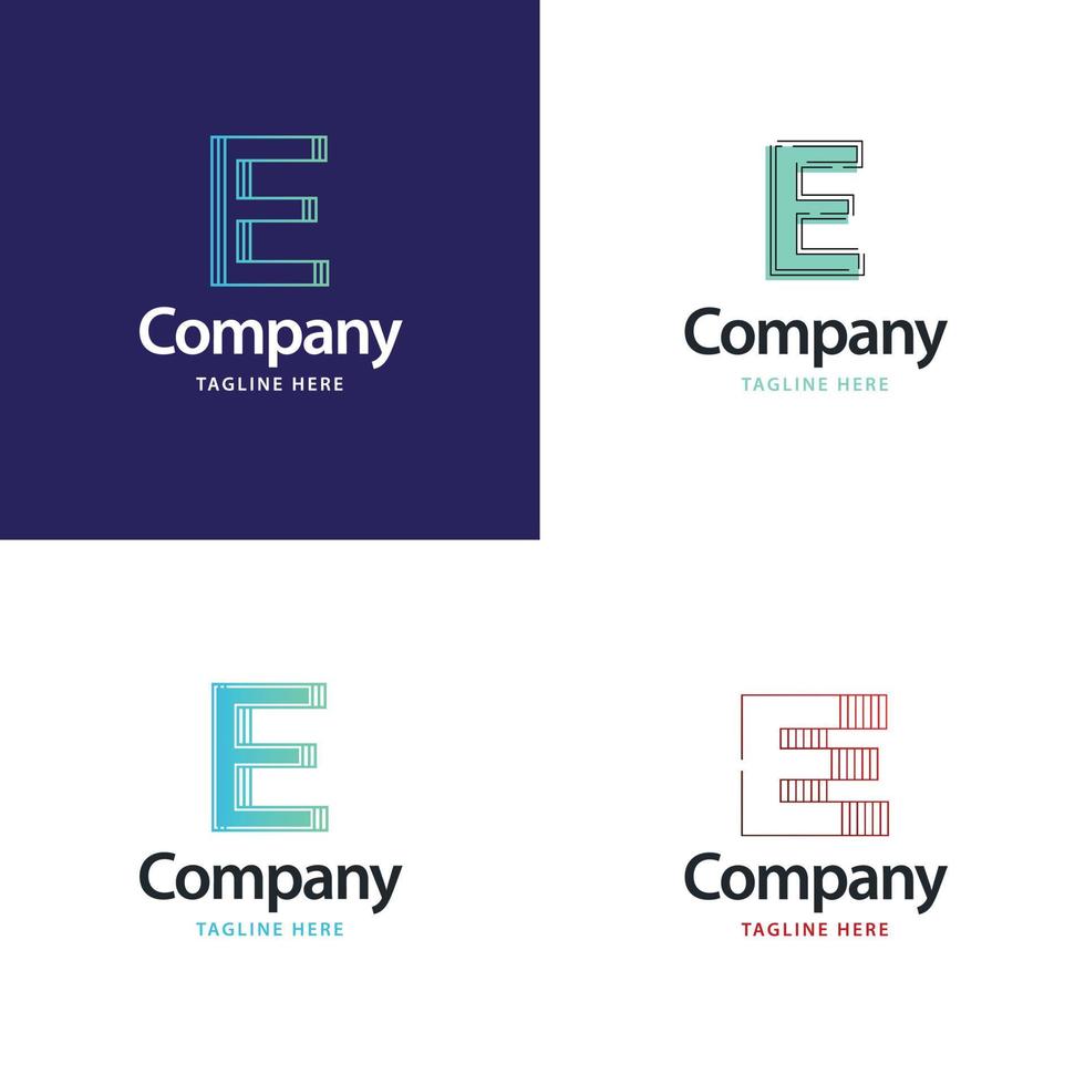 lettre e grand logo pack design création de logos modernes créatifs pour votre entreprise vecteur