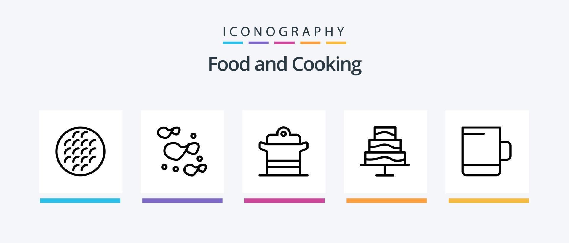 pack d'icônes de la ligne alimentaire 5, y compris. nourriture. tasse. tasse. conception d'icônes créatives vecteur
