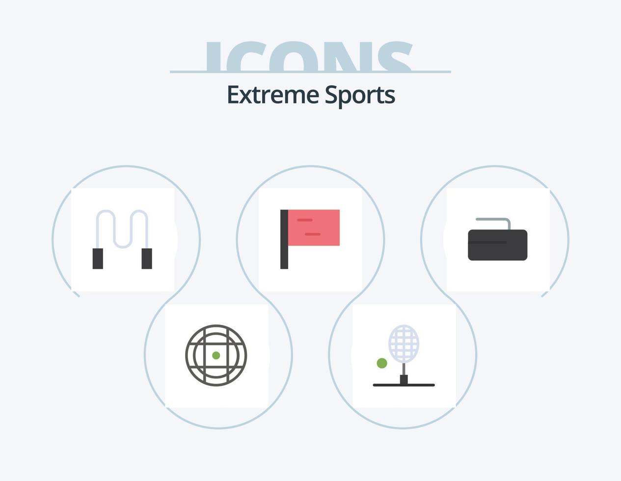 pack d'icônes plat sport 5 conception d'icônes. . calcul. corde. sport. sport vecteur