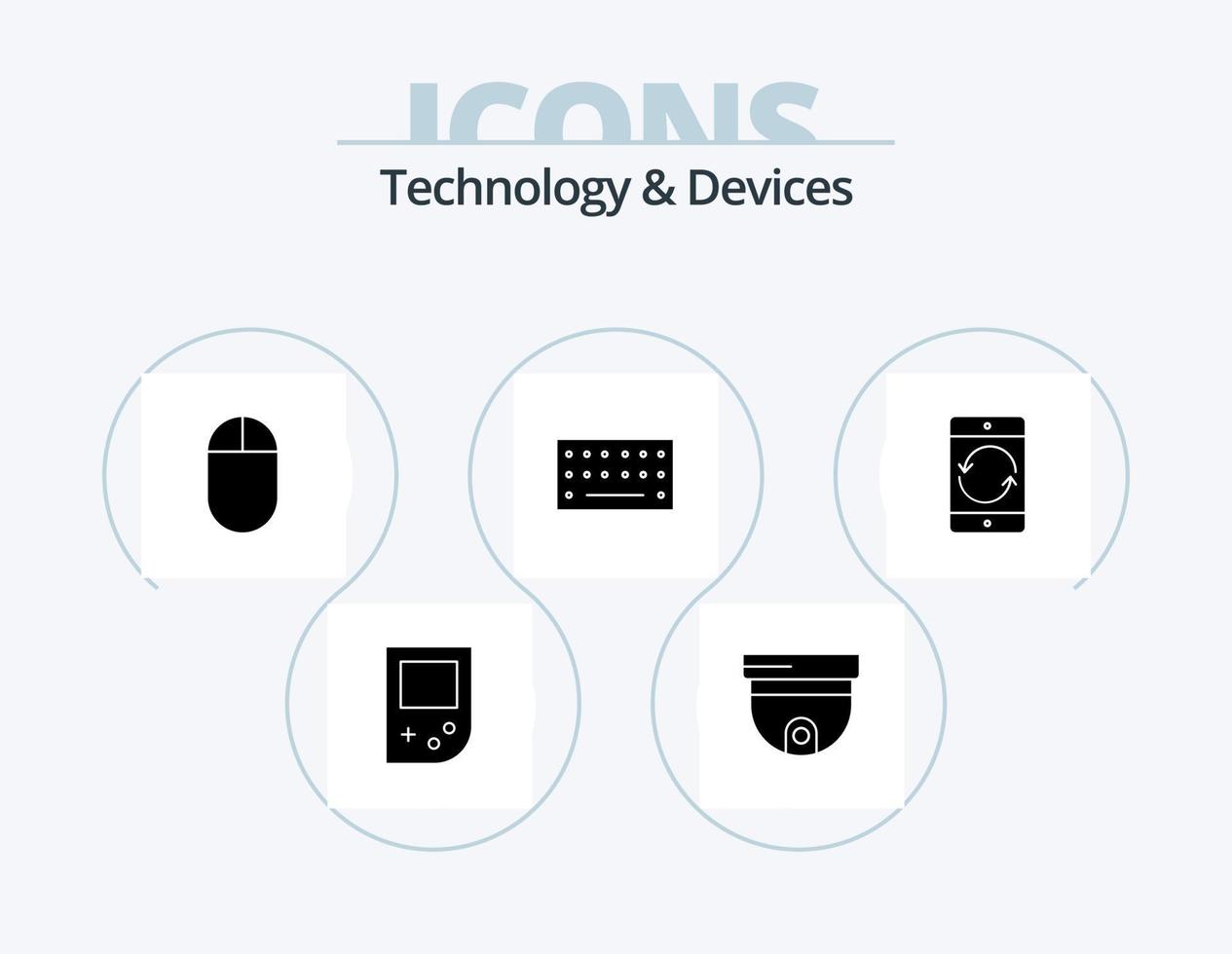 dispositifs glyphe icône pack 5 conception d'icônes. . dispositifs. souris. appareil. flèche vecteur