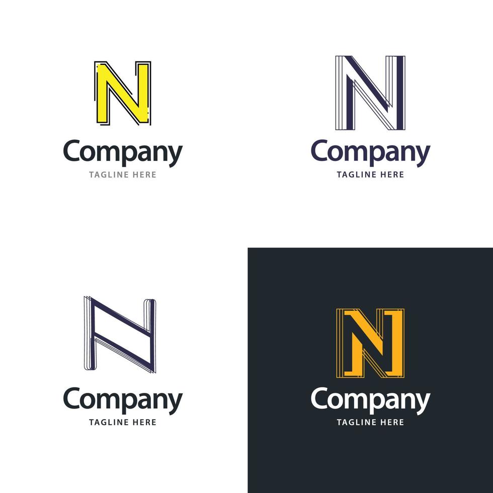 lettre n grand logo pack design création de logos modernes créatifs pour votre entreprise vecteur