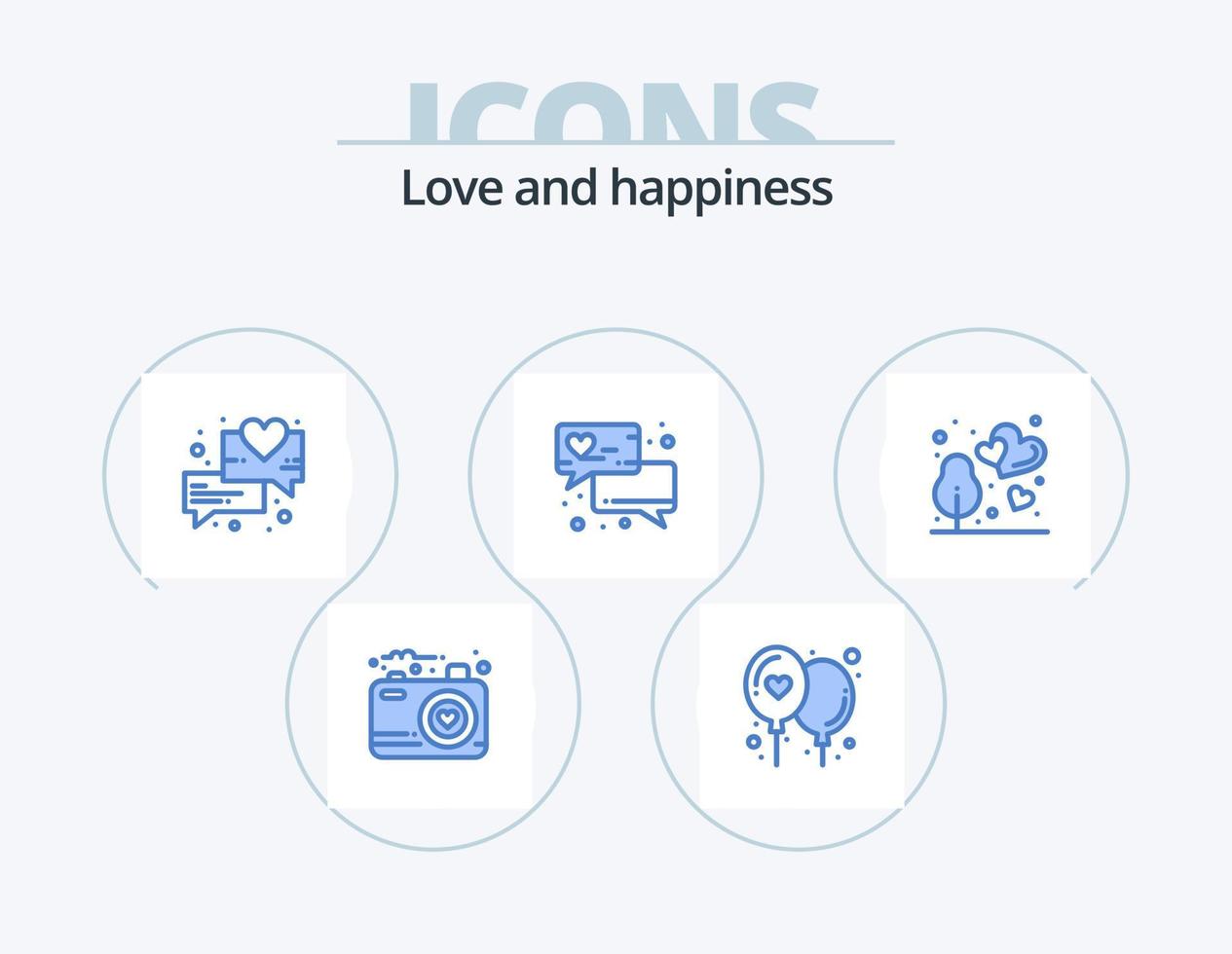 pack d'icônes bleues d'amour 5 conception d'icônes. . parc. aimer. Extérieur. contact vecteur