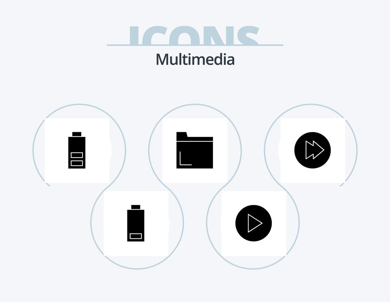 pack d'icônes de glyphe multimédia 5 conception d'icônes. . déposer. multimédia vecteur