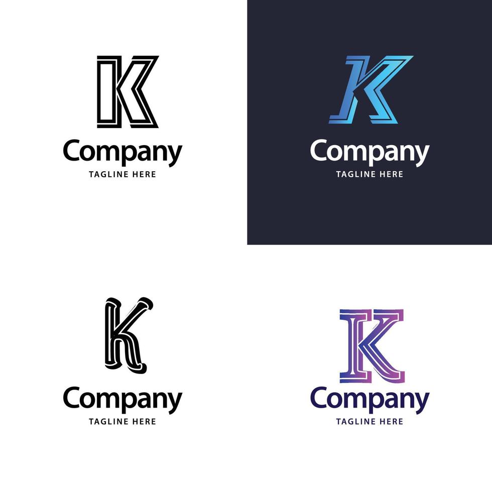 lettre k grand logo pack design création de logos modernes créatifs pour votre entreprise vecteur