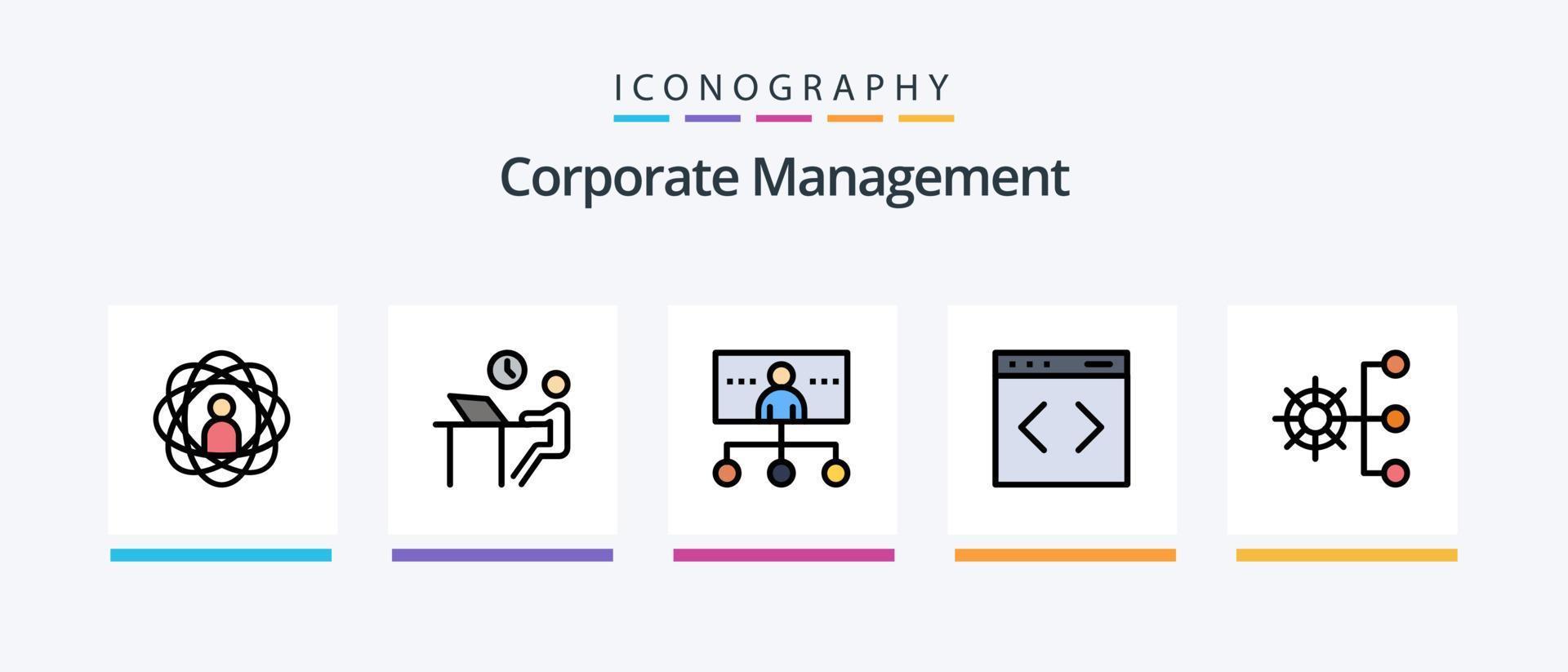 ligne de gestion d'entreprise remplie de 5 icônes comprenant une personne. capacités. graphique. travail en équipe. personnes. conception d'icônes créatives vecteur