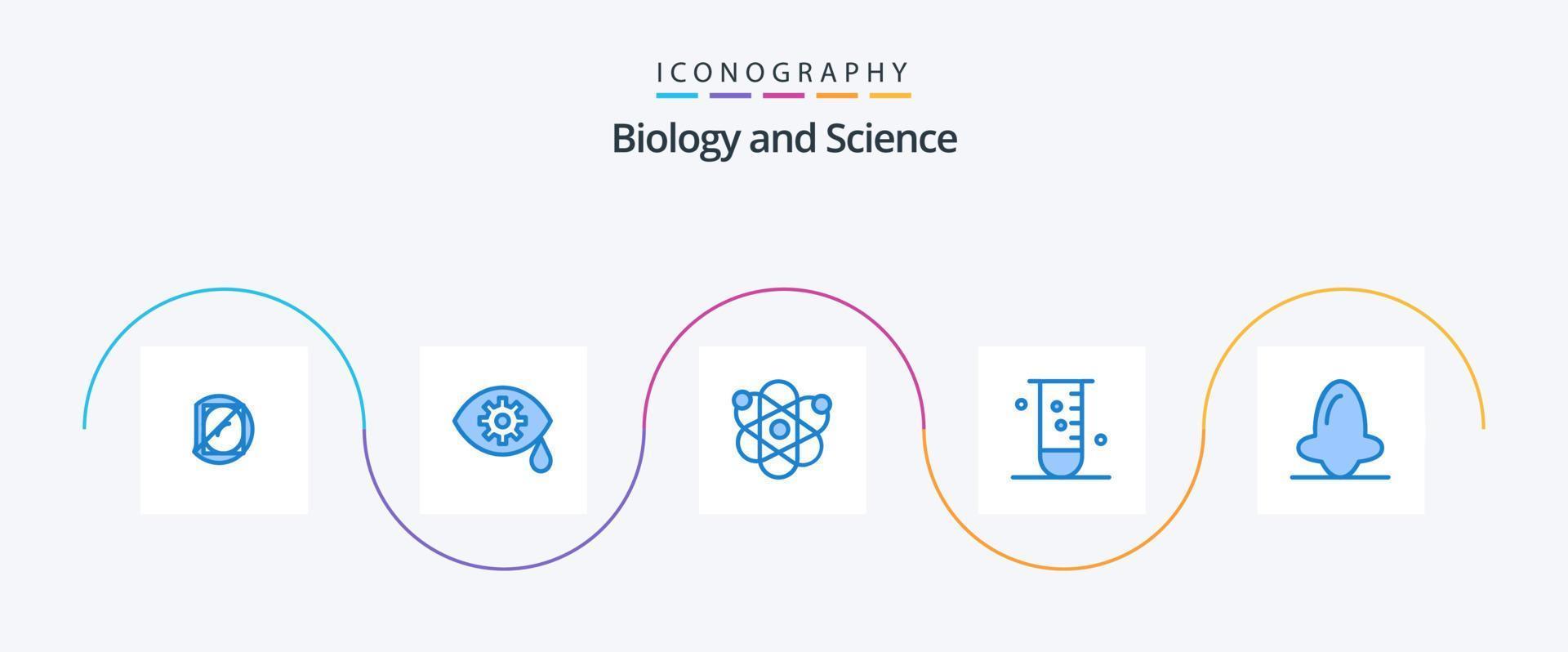 pack d'icônes bleu biologie 5, y compris la biologie. science. la biologie. laboratoire. verrerie vecteur